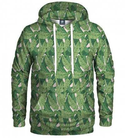 sweatshirt with green leaves motive