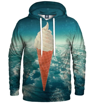 blue hoodie with ice cream motive