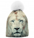 printed beanie with lion motive