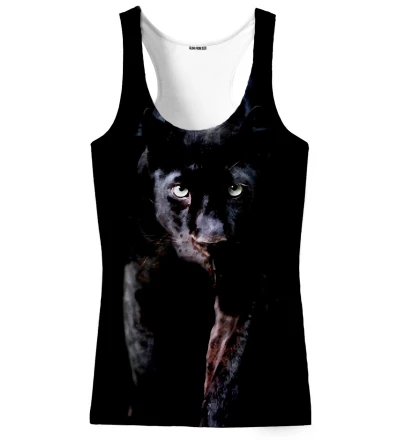 black tank top with panther motive