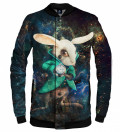 baseball jacket with rabbit from alice in wonderland