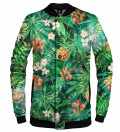 green baseball jacket with leaves