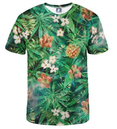 green tshirt with leaves motive