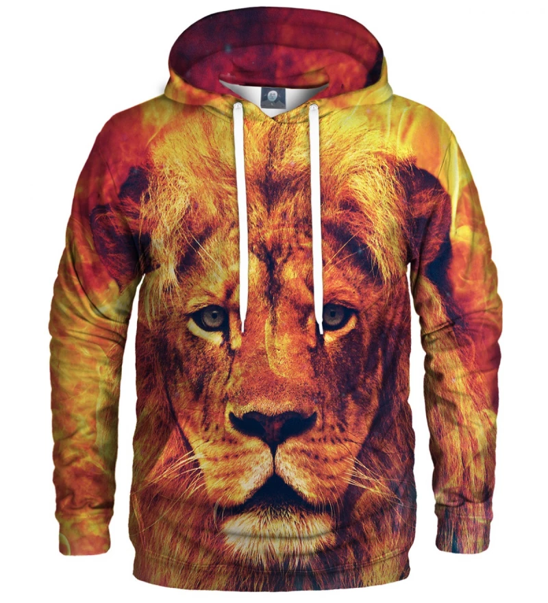 orange hoodie with lion