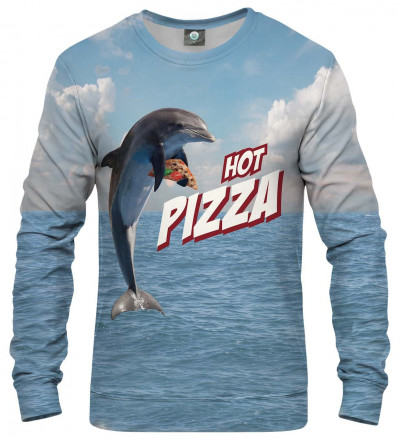 niebieska bluza z motywem delfina i pizzy