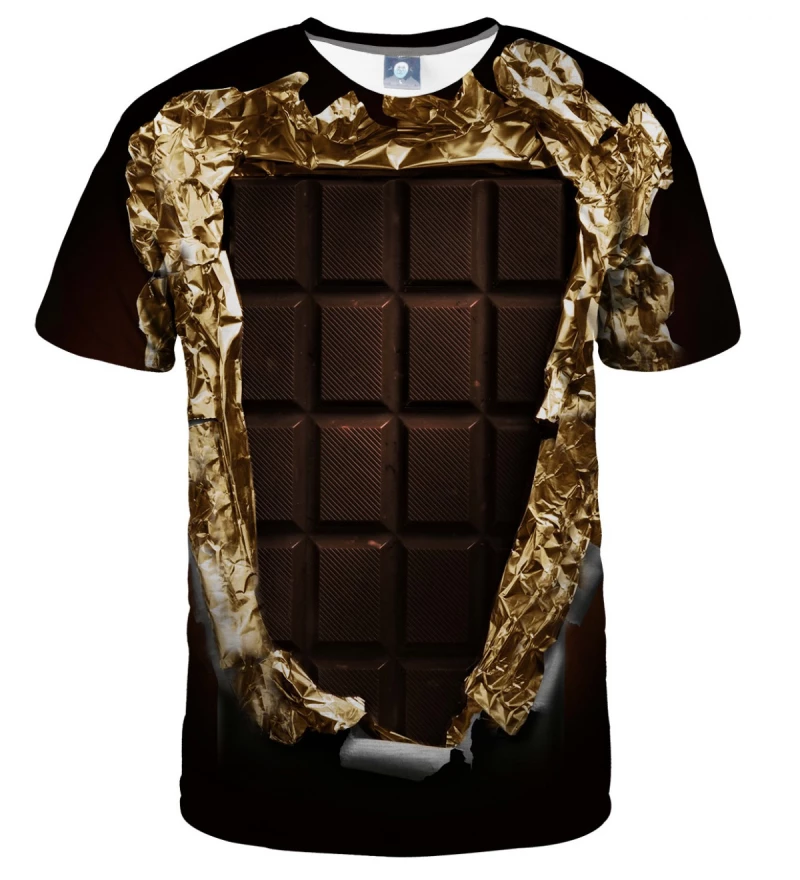brown tshirt with chocolate motive
