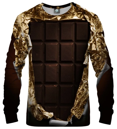 brown sweatshirt with chocolate motive