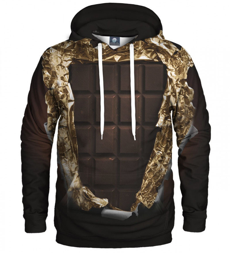 brown hoodie with chocolate motive