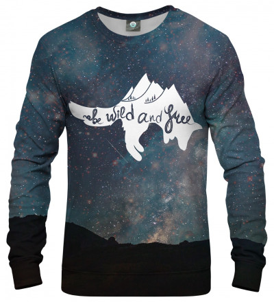 sweatshirt with stars motive and wild and free inscription