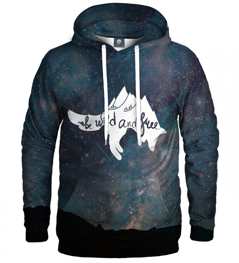 hoodie with stars motive and wild and free inscription