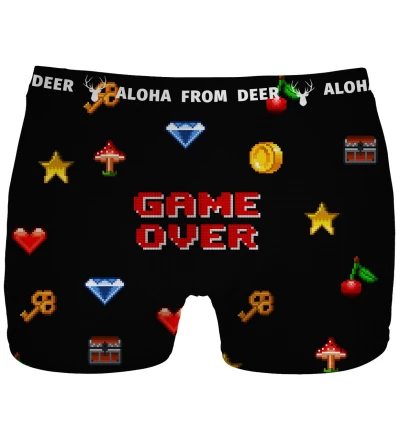black underwear with game over over inscription