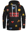 black hoodie with game over inscription