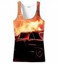 tank top with car on fire