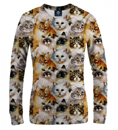 sweatshirt with cat heads motive