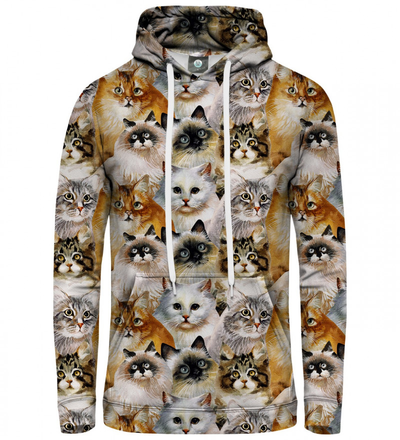 hoodie with cat heads motive
