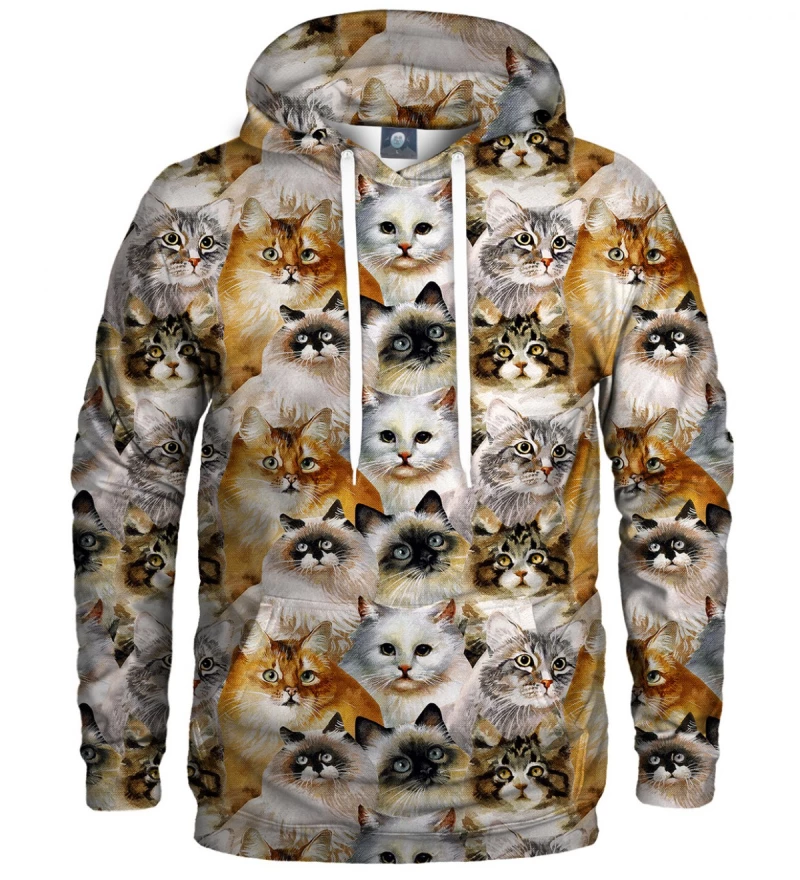 hoodie with cat  heads motive