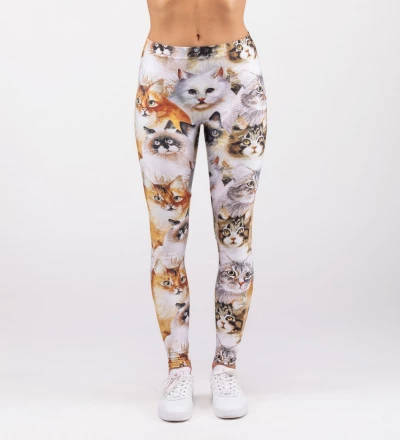 leggings with cat heads motive