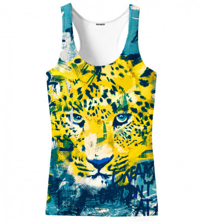 tank top with leopard motive