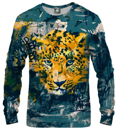 sweatshirt with leopard motive