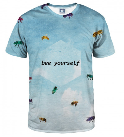 blue tshirt with bees motive