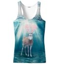 tank top with deer on the water
