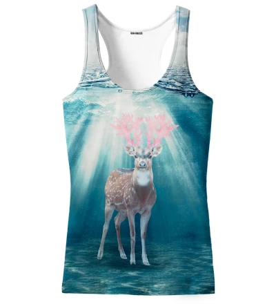 tank top with deer on the water