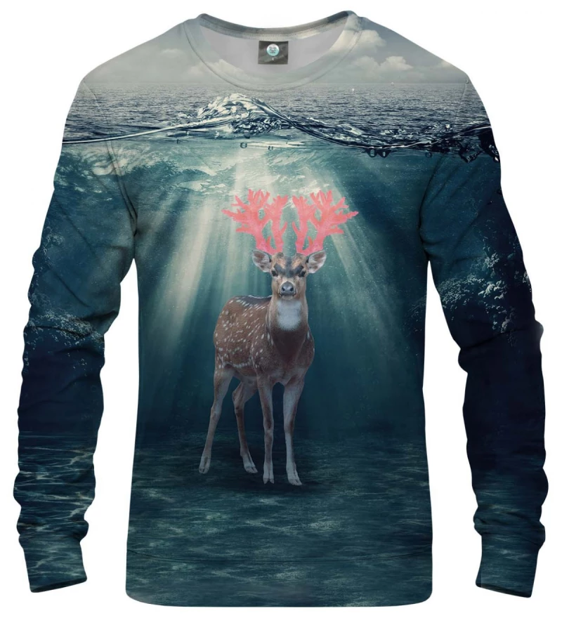 sweatshirt with deer on the water