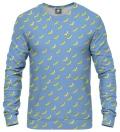 blue sweatshirt with banana motive