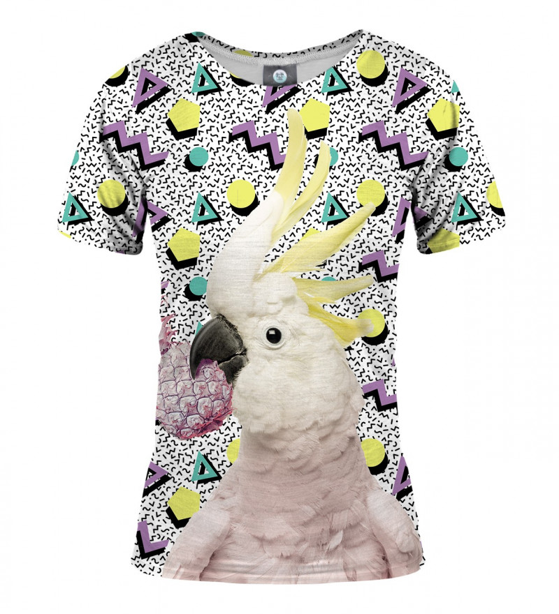 women tshirt with parrot motive