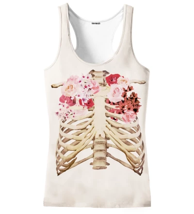 tank top with skeleton chest and roses