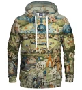 hoodie with garden motive, inspiration Hieronim Bosch