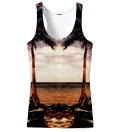tank top with beach and palm trees motive