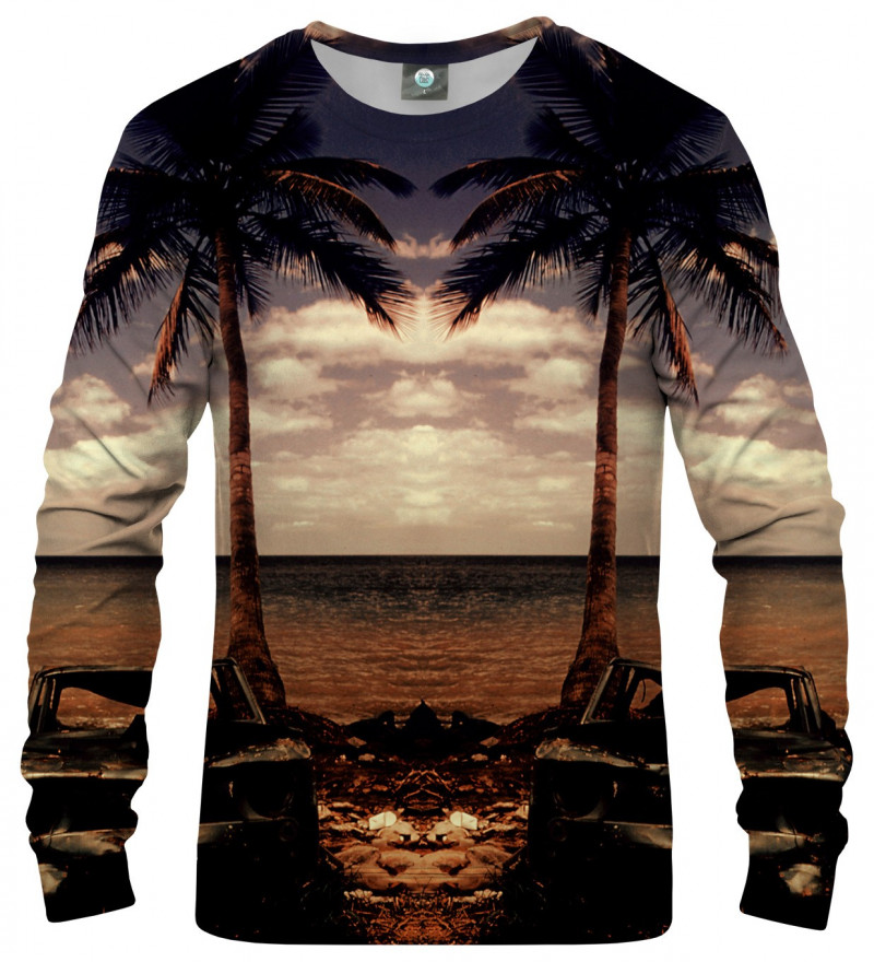 sweatshirt with beach and palm trees