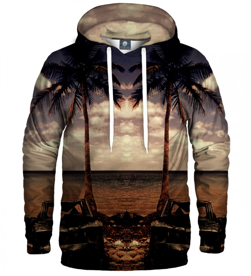 hoodie with beach and palmtrees motive