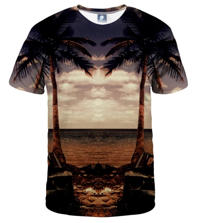 koszulka z motywem palm i plaży