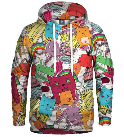 hoodie with funny monsters motive