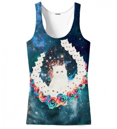 tank top with cat and galaxy motive