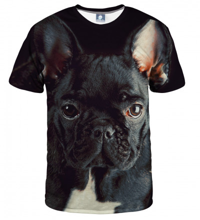 black tshirt with buldog motive