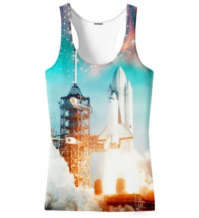 tank top with space rocket motive