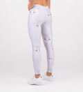 white leggings with cat motive and and I can't care inscriptions