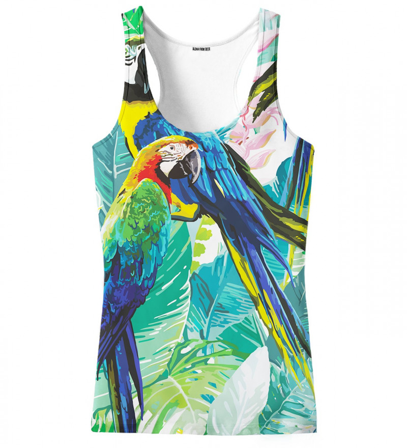 tank top with jungle and parrot