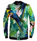 baseball jacket with jungle and parrot motive