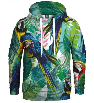hoodie with jungle and parrot motive