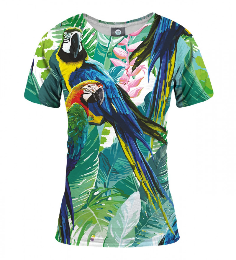 tshirt with jungle and parrot motive