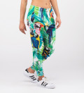 sweatpants with jungle and parrot motive