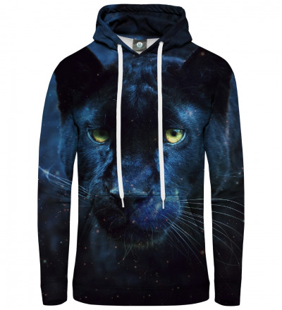 black hoodie with cougar motive