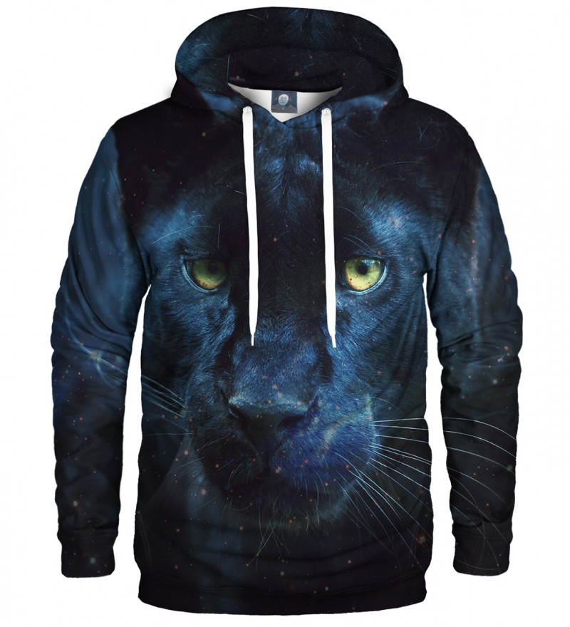 black hoodie with cougar motive