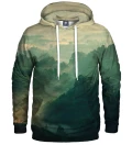 green hoodie with forest motive