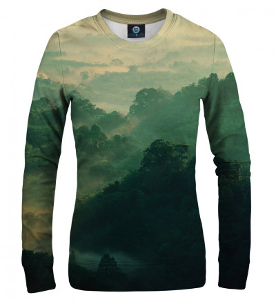 zielona bluza z motywem lasu