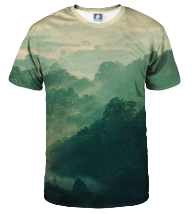 zielona koszulka z motywem lasu